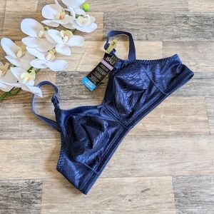 Bali Cool Comfort Blue Unlined Wirefree Bra Bralette Size 36B NWT